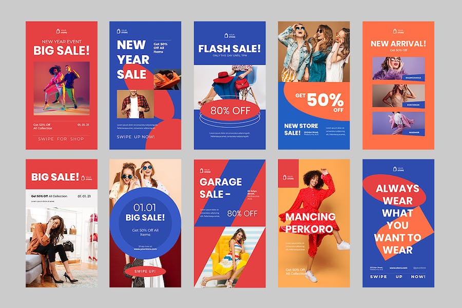 促销活动社交媒体Instagram故事发布PPT模板 - 顶尖PPT