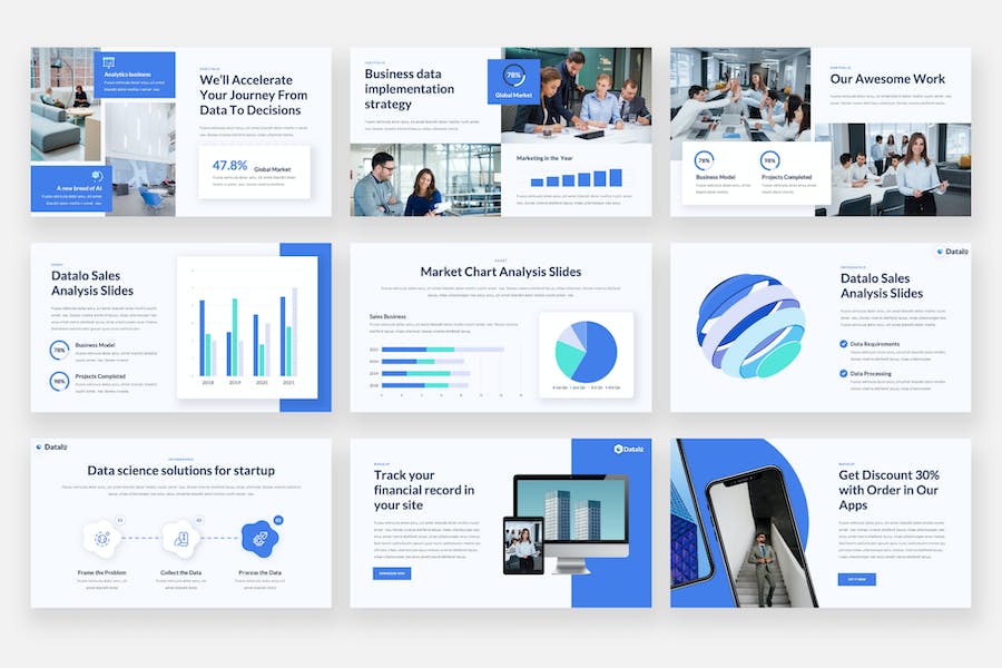 数据科学计算公司PPT模板 - 顶尖PPT