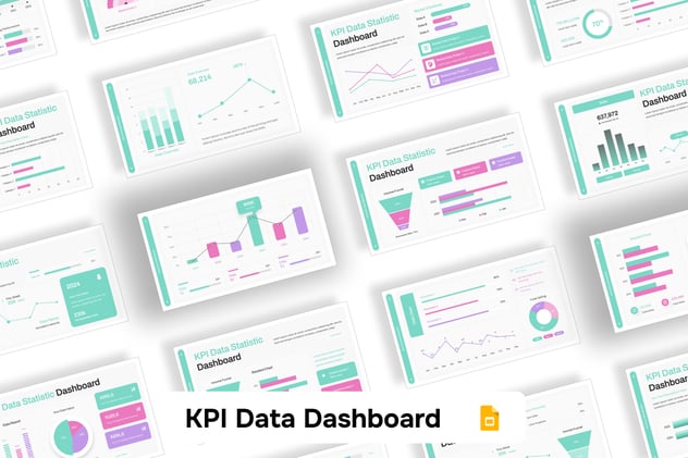 KPI数据仪表板展示PPT模板 - 顶尖PPT