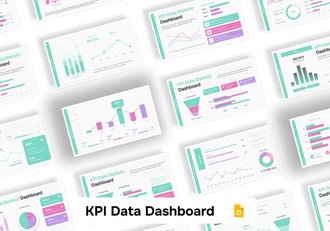 KPI数据仪表板展示PPT模板 - 顶尖PPT