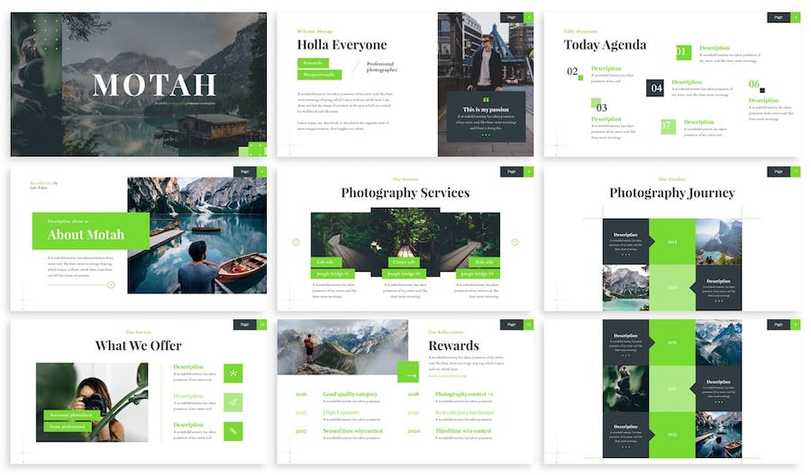 摄影作品展示投资组合PPT模板 - 顶尖PPT