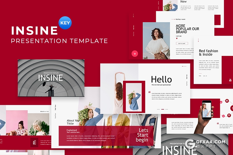 30页简约时尚风格扁平化keynote模板 - 顶尖PPT