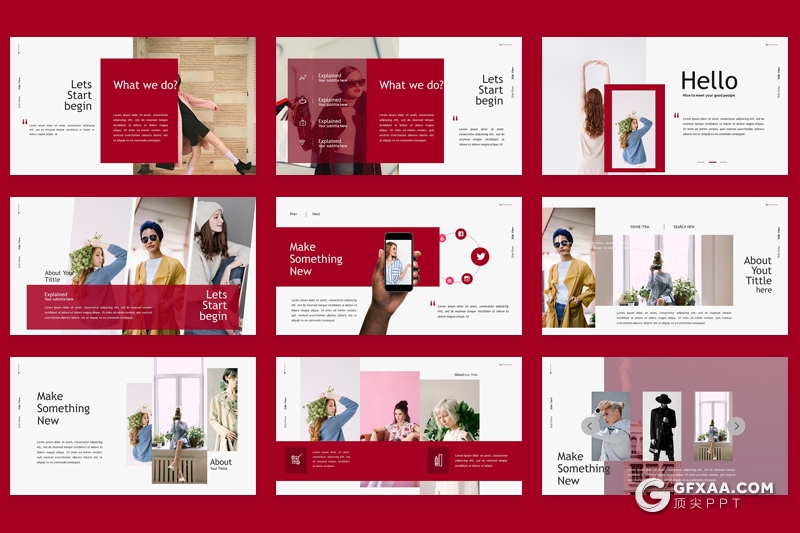 30页简约时尚风格扁平化PPT模板 - 顶尖PPT