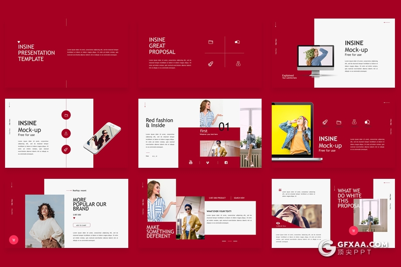 30页简约时尚风格扁平化PPT模板 - 顶尖PPT