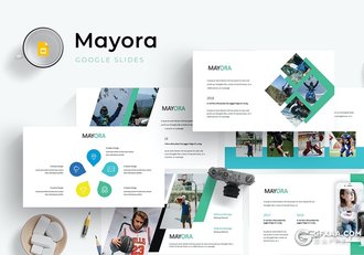 30页扁平化商务风格工作汇报企业项目介绍Google slides模板 5种主题配色 - 顶尖PPT