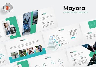 30页扁平化商务风格工作汇报企业项目介绍PPT模板 5种主题配色 - 顶尖PPT