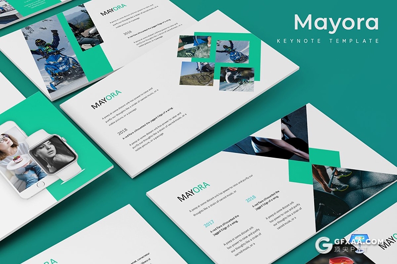 30页扁平化商务风格工作汇报企业项目介绍keynote模板 5种主题配色 - 顶尖PPT