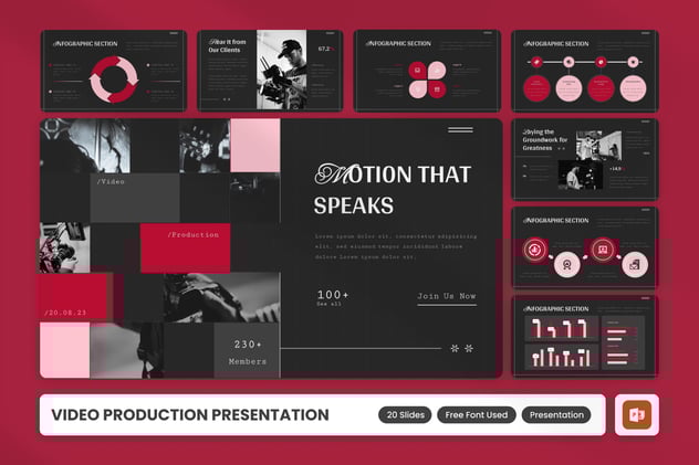 视频制作行业全流程展示专属PPT模板 - 顶尖PPT