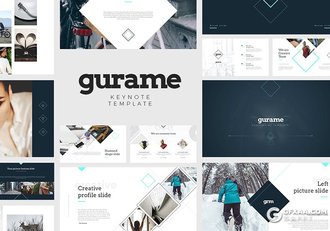 50多页国外极简文艺风格多用途keynote模板 - 顶尖PPT