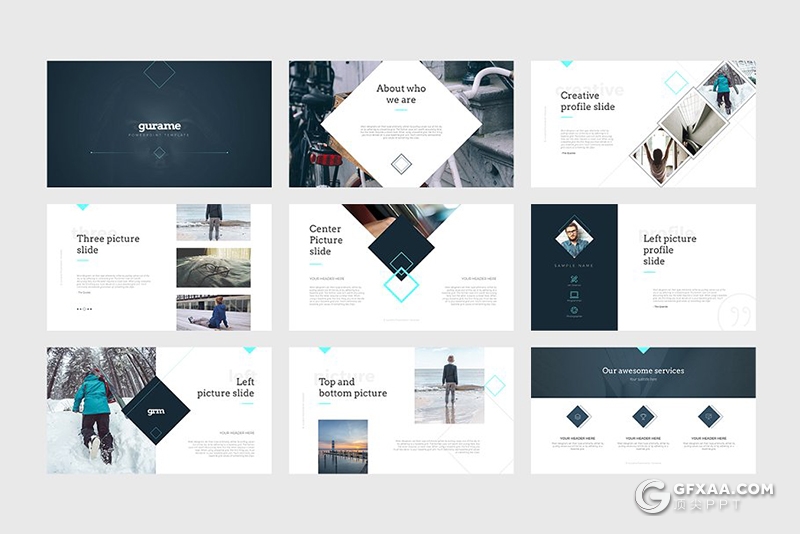 50多页国外极简文艺风格多用途keynote模板 - 顶尖PPT