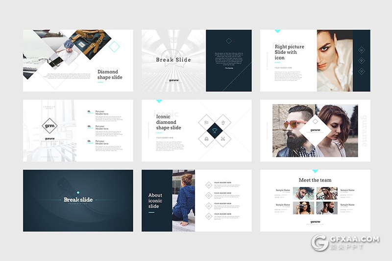 50多页国外极简文艺风格多用途keynote模板 - 顶尖PPT