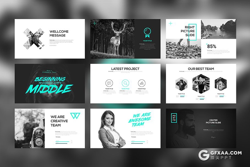 70多页欧美简约创意商务多用途keynote模板 - 顶尖PPT