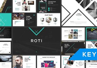 50多页国外创意图形组合设计简约时尚风格keynote模板 - 顶尖PPT