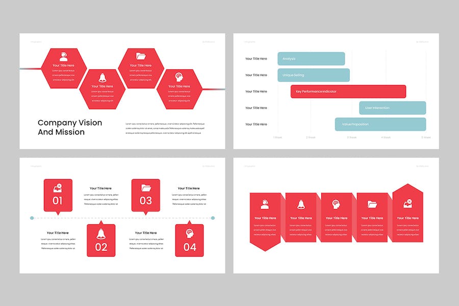 扁平化步骤层级图形图表PPT模板 - 顶尖PPT