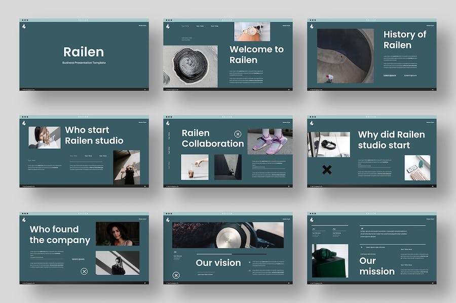 墨绿色简约商务欧美通用PPT模板 - 顶尖PPT