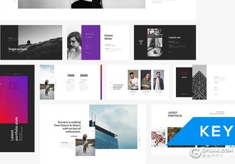 50多页极简风格摄影图片展示国外keynote模板 - 顶尖PPT