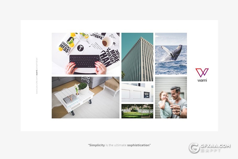 50多页极简风格摄影图片展示国外keynote模板 - 顶尖PPT