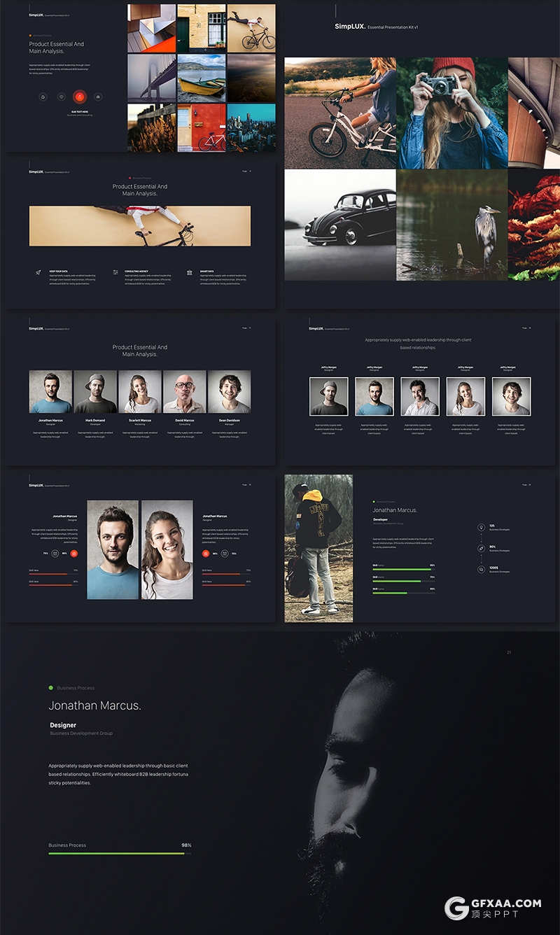 109页国外精美渐变配色数据图表商务高端多用途PPT模板 - 顶尖PPT