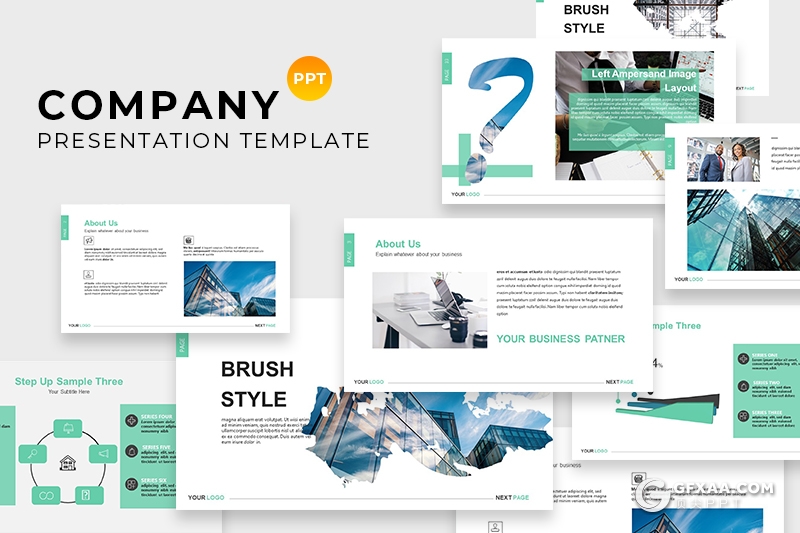 140页扁平化国外商务通用PPT模板数据分析工作汇报企业介绍ppt模板 - 顶尖PPT