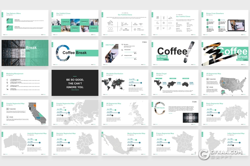 140页扁平化国外商务通用PPT模板数据分析工作汇报企业介绍ppt模板 - 顶尖PPT