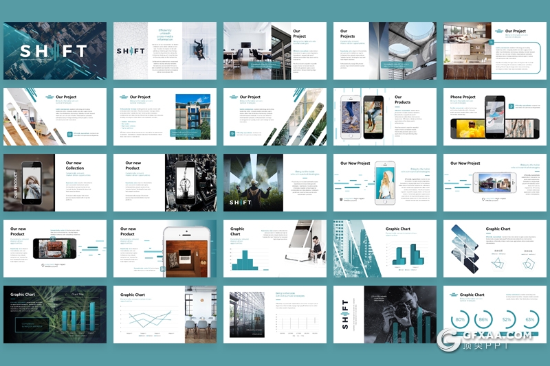 135页国外简约时尚风格团队介绍摄影模特写真商务通用PPT模板 预设24个XML配色文件 - 顶尖PPT