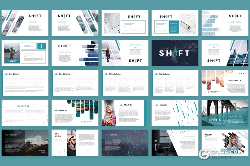 135页国外简约时尚风格团队介绍摄影模特写真商务通用PPT模板 预设24个XML配色文件 - 顶尖PPT