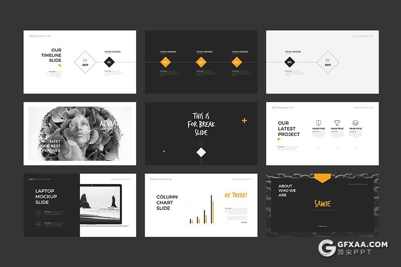 60页国外商务企业团队介绍通用PPT模板 - 顶尖PPT