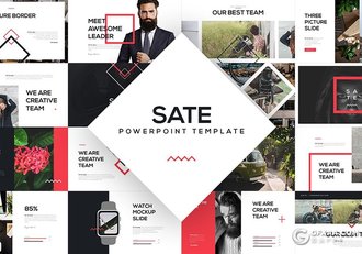 50多页国外极简风格企业团队介绍摄影美图展示通用PPT模板 - 顶尖PPT