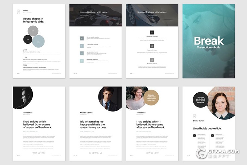 60多页A4打印尺寸国外简约文艺商务多用途keynote画册模板 - 顶尖PPT