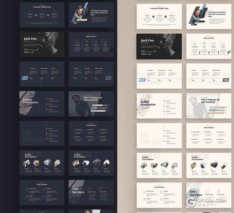 105页黑金两种底色国外高端大气创意商务通用keynote模板 - 顶尖PPT