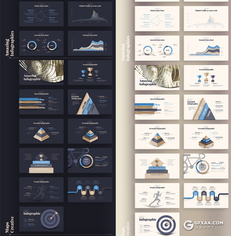 105页黑金两种底色国外高端大气创意商务通用keynote模板 - 顶尖PPT