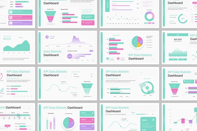 KPI数据仪表板展示PPT模板 - 顶尖PPT