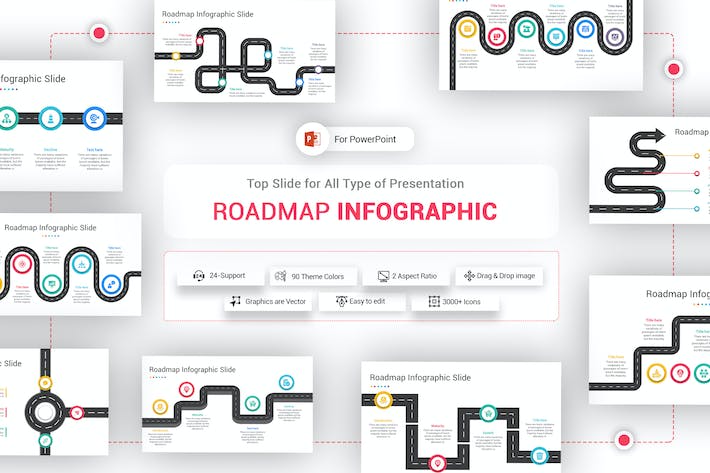 路线图信息图形PPT模板 - 顶尖PPT