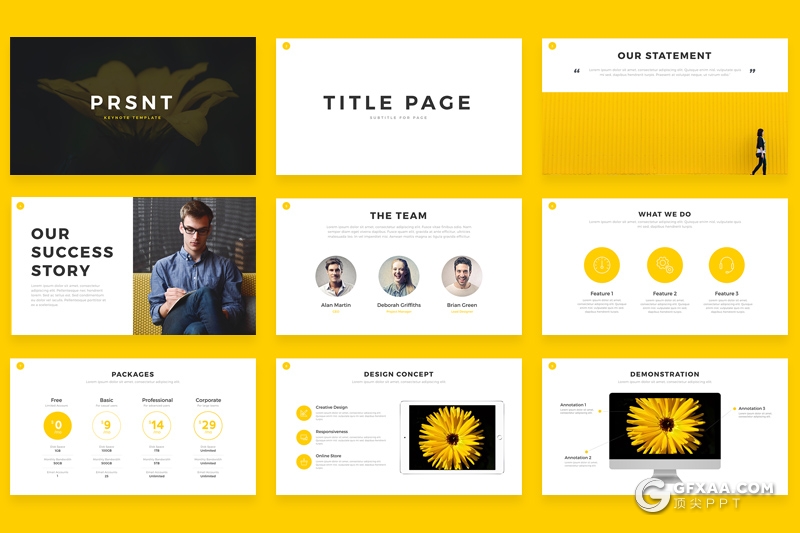 46页扁平化商务企业介绍工作总结PPT创意商务图形ppt模板 - 顶尖PPT