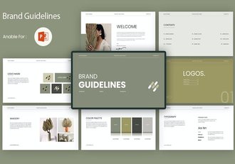 企业品牌视觉识别系统指南PPT模板 - 顶尖PPT