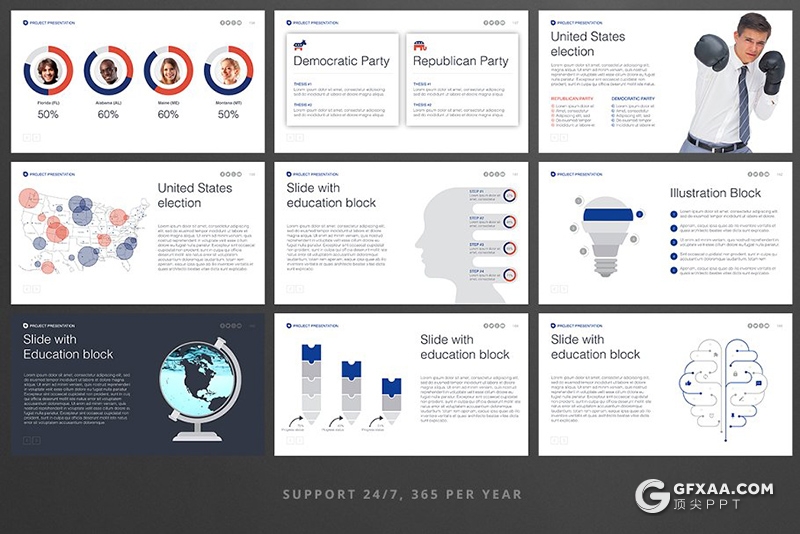 341页国外商务PPT模板合集创意图形世界各国地图icon图标 - 顶尖PPT