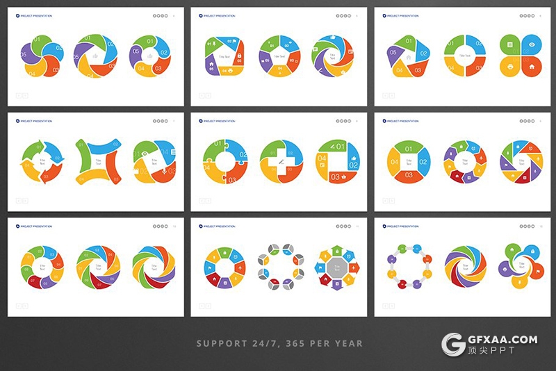 341页国外商务PPT模板合集创意图形世界各国地图icon图标 - 顶尖PPT