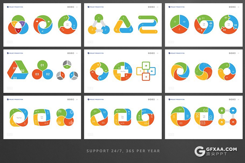 341页国外商务PPT模板合集创意图形世界各国地图icon图标 - 顶尖PPT