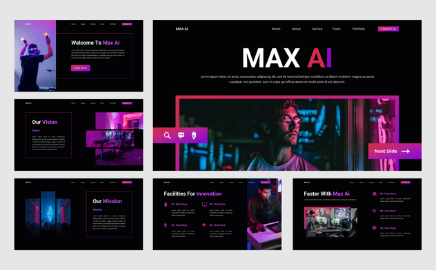 AI 人工智能主题演讲keynote模板 - 顶尖PPT