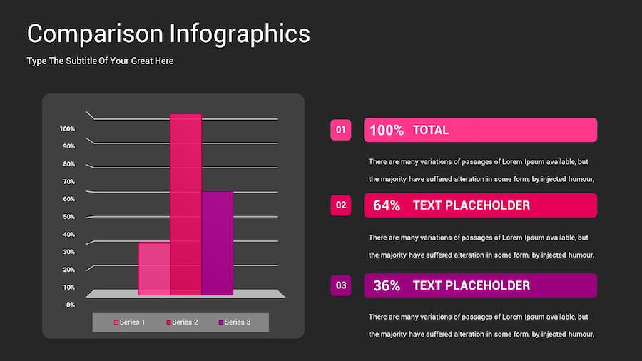 对比图表深色主题Keynote模板 - 顶尖PPT