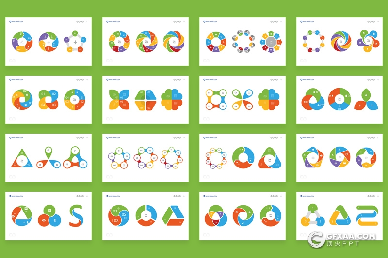 76页可编辑创意圆形金字塔商务逻辑图形PPT模板 - 顶尖PPT