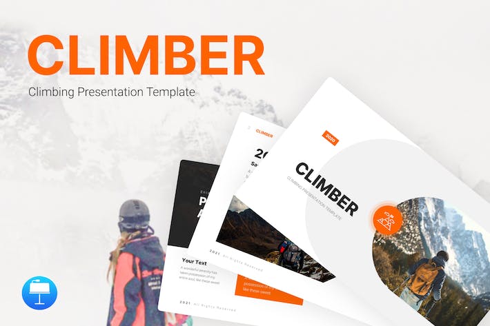 登山者户外运动主题演讲keynote模板 - 顶尖PPT