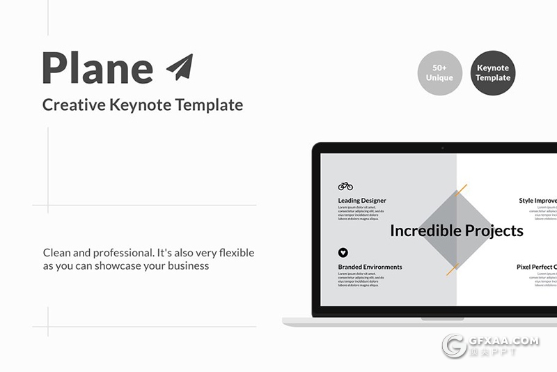 50多页创意图形版式设计国外简约风格keynote模板 - 顶尖PPT