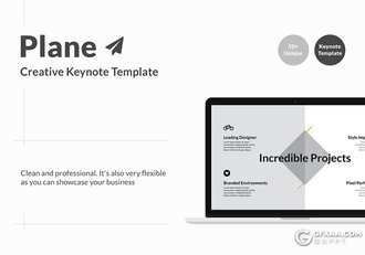 50多页创意图形版式设计国外简约风格keynote模板 - 顶尖PPT
