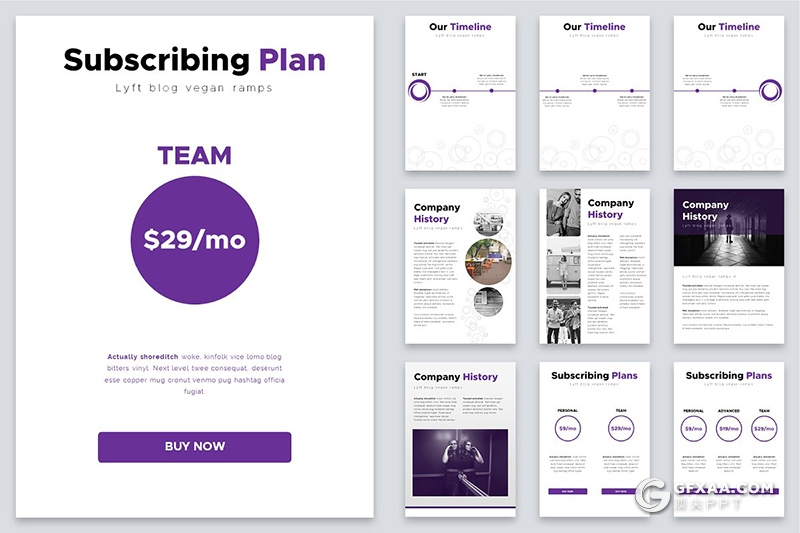 100页A4尺寸创意时尚杂志摄影模特展示企业介绍PPT画册模板 - 顶尖PPT