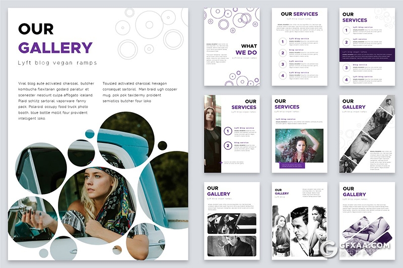 100页A4尺寸创意时尚杂志摄影模特展示企业介绍PPT画册模板 - 顶尖PPT