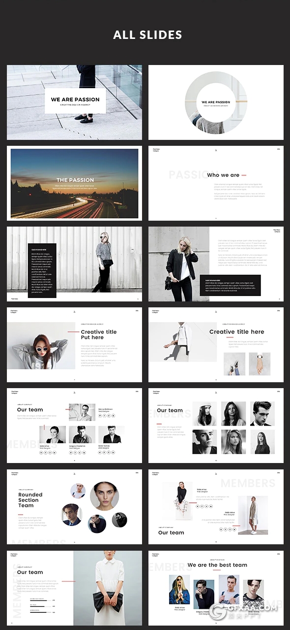 121国外简约时尚ppt模板企业介绍工作汇报总结ppt模板 - 顶尖PPT