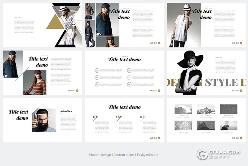46页高端艺术杂志风格keynote模板极简文艺时尚流行keynote模板 - 顶尖PPT
