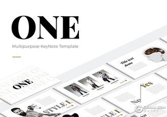 46页高端艺术杂志风格keynote模板极简文艺时尚流行keynote模板 - 顶尖PPT