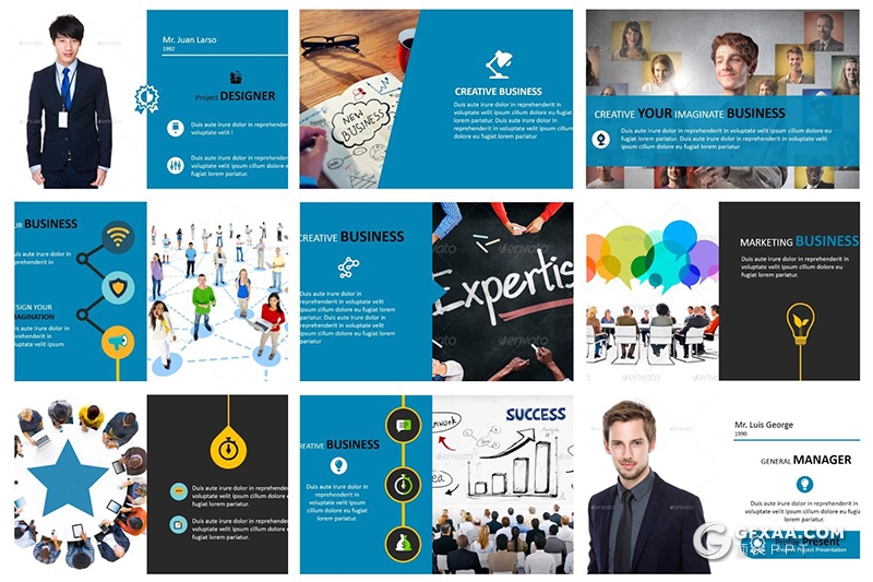 121页多色搭配设计国外商务企业介绍工作总结业务介绍多用途PPT模板 - 顶尖PPT